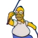 Homer Simpson Golf Clubs Running