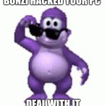 Deal with it lol | BONZI HACKED YOUR PC; DEAL WITH IT | image tagged in deal with it,funny,windows xp,2000s | made w/ Imgflip meme maker