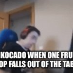 Fr | NIKOCADO WHEN ONE FRUIT LOOP FALLS OUT OF THE TABLE | image tagged in gifs,nikocado avocado | made w/ Imgflip video-to-gif maker