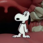 Snoopy inside Lucy Van Pelt