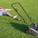 Lawnmower man crash & burn