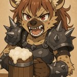 Gnoll girl protecting her drink meme