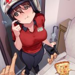 Fat bitch eating pizza