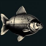 a fish combined with a nuclear bomb