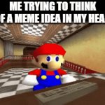 (title banned by ########) | ME TRYING TO THINK OF A MEME IDEA IN MY HEAD | image tagged in gifs,nintendo | made w/ Imgflip video-to-gif maker