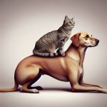 a cat on a dog lol