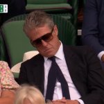 Hugh grant asleep Wimbledon