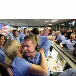 Mission Control Celebrating