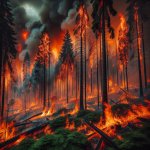 A forest burning
