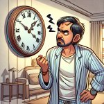 Someone impatiently looking at a clock