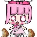 Lovegin & Cheems | FAKE TAMAGOTCHI! FAKE CHEEMS | image tagged in lovegin_tamagotchi | made w/ Imgflip meme maker