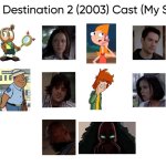 Final Destination 2 (2003) Cast (My Style) | image tagged in final destination 2 2003 cast my style,meme,memes,spoof cast,characters,final destination 2 | made w/ Imgflip meme maker