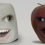 Marshmallow and little apple