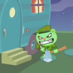 Fliqpy waiting at the door