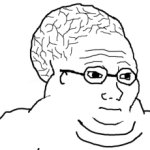 wojak fat big brain glasses