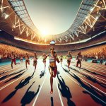 Don’t you know that IN A STADIUM THE RUNNERS ALL RUN, BUT ONE re