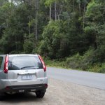 Hatchback Parked By Side Of The Road.
