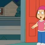 Who Meg meets at the door