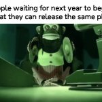 Apple | Apple waiting for next year to begin so that they can release the same phone: | image tagged in gifs,memes,banana | made w/ Imgflip video-to-gif maker