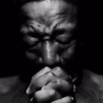 black and white crying man