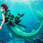 tanjiro mermaid
