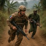 French army and Fardc retreating
