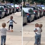 Kids hugging