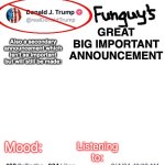 Funguy's announcement temp (made by Shadow) meme