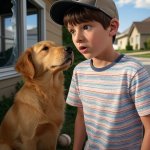 Boy, child, dog, baseball, broken window