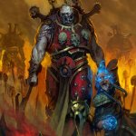 Chaos marine dragging psyker