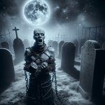 among the tombs a man shackled in fetters and chains