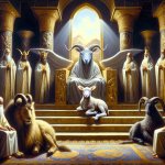 in the midst of the throne, the four beasts, in the midst of the