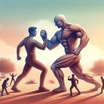 WHEN A STRONG MAN overpowers a weak man