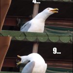 Math | 1... 4... 9... 16!! | image tagged in memes,inhaling seagull | made w/ Imgflip meme maker
