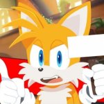 Tails Holding a sign meme