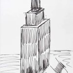 Trump's doodle of the Empire State Building, sold for $16,000. meme