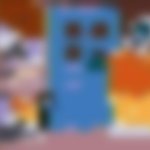 Inverted blurred pixellated chicken jockey meme