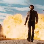 Walking away explosion GIF Template