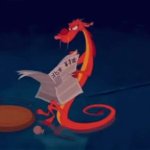 mushu reading newspaper GIF Template