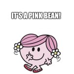 Yeah no not really that's little miss hug | IT'S A PINK BEAN! | image tagged in little miss,pink,bean,cute,hugs,oh wow are you actually reading these tags | made w/ Imgflip meme maker