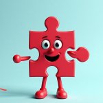Jigsaw puzzle guy (AI generated)