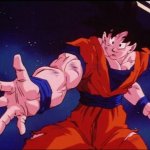 Goku extends hand