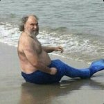 Mermaid man by the beach