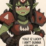 Cute Tsundere Warhammer 40k ork warboss girlfriend