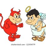Angel vs devil cartoon