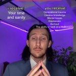 schools: | Your time and sanity; Generational trauma
Useless knowledge
Mental issues
Depression
Burnout
The ability to work at a McDonald’s; schools | image tagged in trade offer | made w/ Imgflip meme maker