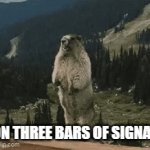Me rn | ON THREE BARS OF SIGNAL | image tagged in gifs,memes | made w/ Imgflip video-to-gif maker