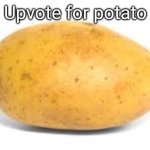 Potato | Upvote for potato | image tagged in potato | made w/ Imgflip meme maker