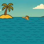 Swim fast to island before shark attack