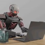 robot typing GIF Template